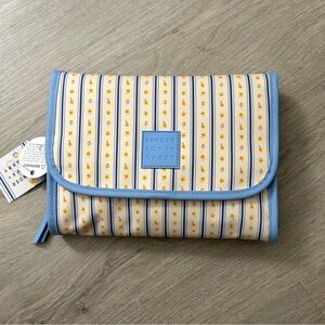 Striped Blue and Yellow Travel Pouch